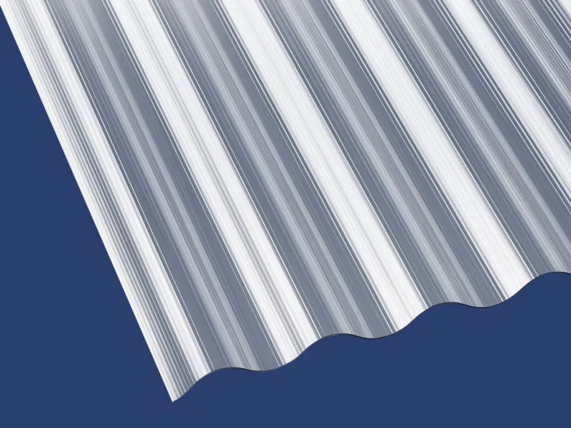 Lichtplatte 76/18 aus Polycarbonat mit ansprechender Rillenstruktur. Lichtplatte 76/18 aus Polycarbonat mit ansprechender Rillenstruktur.